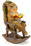 VP Home Squirrel Reading & Relaxing on Rocking Chair with LED Light