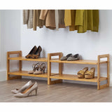 TRINITY Bamboo 2-tier Shoe Rack, 2-pack Bamboo Shelves