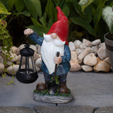 VP Home Earnest Garden Gnomes with Solar Powered Lantern