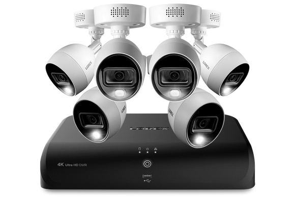 Lorex 4K Ultra HD Security System with 6 Active Deterrence Cameras