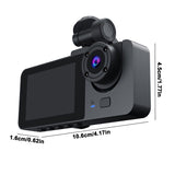 1080P 3 Channel Front & Rear Inside Dash Camera, 24 Hours Parking Monitor