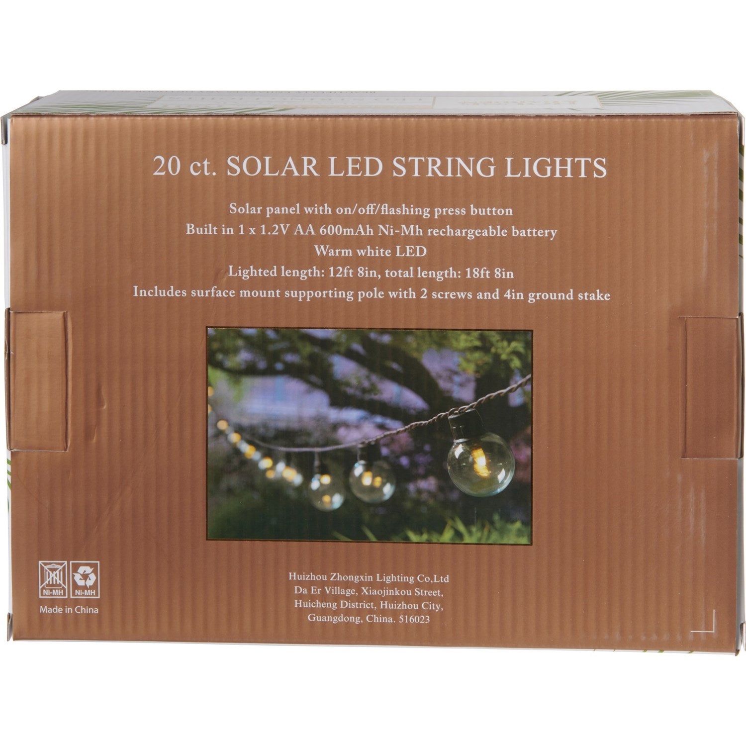 House and garden outdoor 20 ct solar led string lights sales
