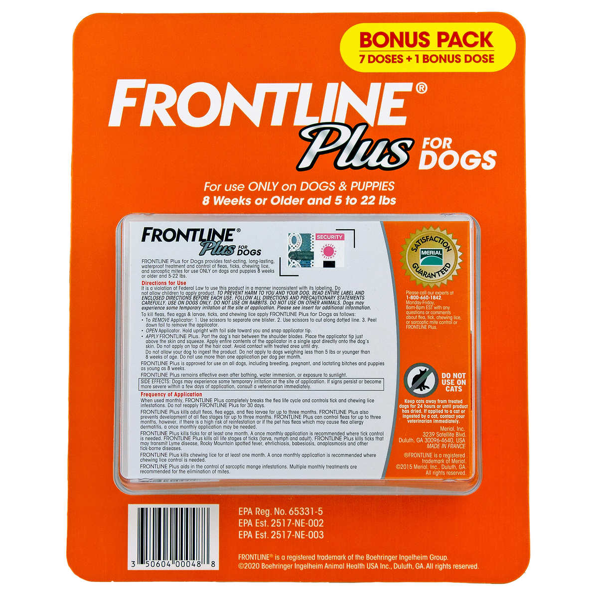 Frontline Plus Flea and Tick Protection for 5 22 lb Dog 7 1 Doses Homesmartcamera