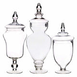 Home Essentials Glass Apothecary Jar Set, 3-piece