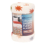 Life Comfort Sherpa Fleece Blanket, 90" L x 72" W