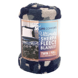 Life Comfort Sherpa Fleece Blanket, 90" L x 72" W