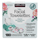 Kirkland Signature Daily Facial Towelettes, 180 Count - All Skin Types