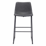 Zuo Modern Kai Chairback Barstool, Vintage Brown Smart Counter Chair 2-Pack