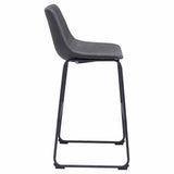 Zuo Modern Kai Chairback Barstool, Vintage Brown Smart Counter Chair 2-Pack