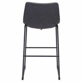 Zuo Modern Kai Chairback Barstool, Vintage Brown Smart Counter Chair 2-Pack