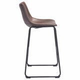 Zuo Modern Kai Chairback Barstool, Vintage Brown Smart Counter Chair 2-Pack