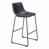 Zuo Modern Kai Chairback Barstool, Vintage Brown Smart Counter Chair 2-Pack