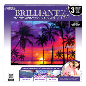 ArtSkills Brilliant Art Diamond Painting Kit, 3 Panel Wall Art Set