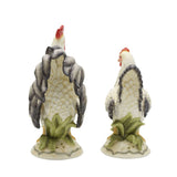 Fitz and Floyd Lantana Rooster and Hen Ceramic Figurines, 2 pieces