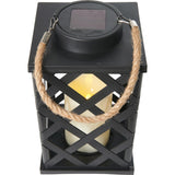 Merkury Woven Solar LED Candle Lantern, 9.25x5.5x5.5"