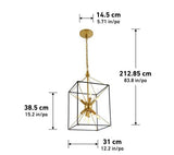 Artika Clyde 9-Light Chandelier, Black Sputnik Modern Industrial Hanging Pendant Light