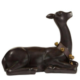 Set Of 2 Outdoor Brown Deer With Bells, Christmas decorations Indoor/Outdoor