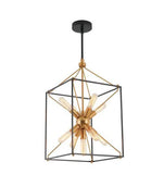 Artika Clyde 9-Light Chandelier, Black Sputnik Modern Industrial Hanging Pendant Light