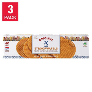 Original Stroopwafels Toasted Waffles Filled with Caramel, 3-pack - 2.77 LB each