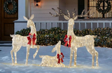 Christmas Lighted LED Deer Family, Set Of 3 Deer Sculpture