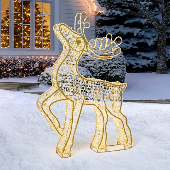 70.8” H Reindeer with 1804 LED Lights, 9.8” W x 50.4” L  × 70.8” H