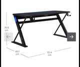 DPS Radius 60” Gaming Desk with Carbon-Fiber Pattern, 32.7 in. x 59.6 in. x 30.2 in.