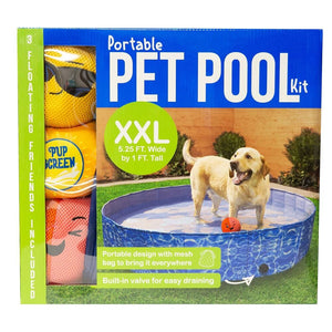 Companion Gear XXL Portable Pet Pool Kit, 63” w x  63” d x 12” h Dog Pool