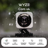 Wyze Cam v4 2.5K QHD Wired Indoor/Outdoor Security Camera, 2-pack