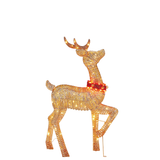 Set of 3 Lighted LED Deer Family w/ Bell Collars, Christmas Decorations