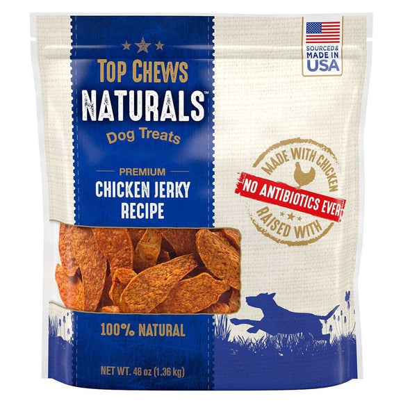Top Chews Naturals Chicken Jerky Recipe Dog Treats, 3 lb Bag (48 oz.)