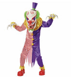 9' Animated Clown, Clown Prop LED Eyes Spooky Phrases Music Motion Sensor Halloween