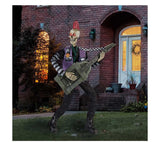 Halloween Skeleton 6' Punk Rocker Animated Skeleton, Halloween Guitar Rock N Roll Prop