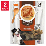 Nylabone Broth Bones Natural Edible Dog Chews 54-count, 2-pack (108 Total Chews)