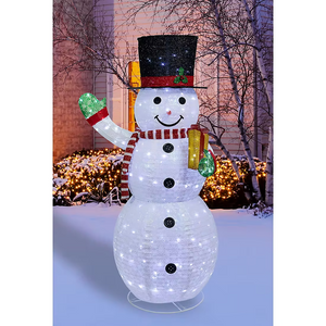 Six-foot Pre-lit Snowman Lawn Ornament with 200 Cool White LED Lights