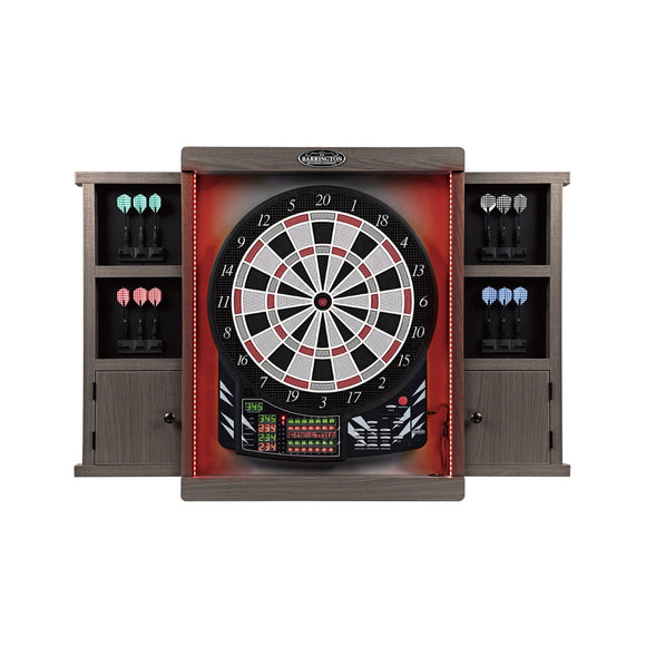 Barrington Electronic Dartboard with Cabinet, LED Lights with 12 Soft-Tip Darts