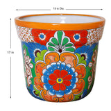 Stylecraft Talavera Style Ceramic Planter, 19” Dia. x 17” H
