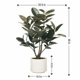 GG Hunter 48" Faux Rubber Tree, 31" L x 31" W x 48" H