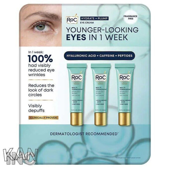 RoC Hydrate and Plump Eye Cream, 0.6 oz 3-pack