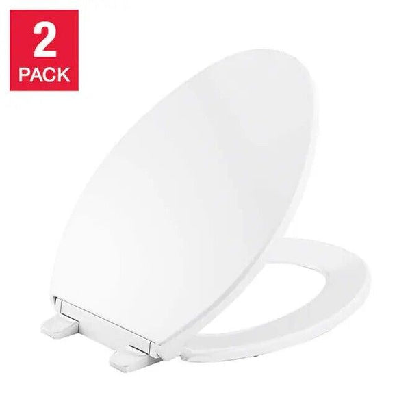 Kohler Layne Quiet-Close Elongated Antimicrobial Toilet Seat, 2-Pack White K30015