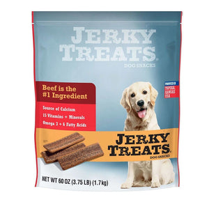 Jerky Treats American Beef Dog Snacks, 60 Ounce 2-count