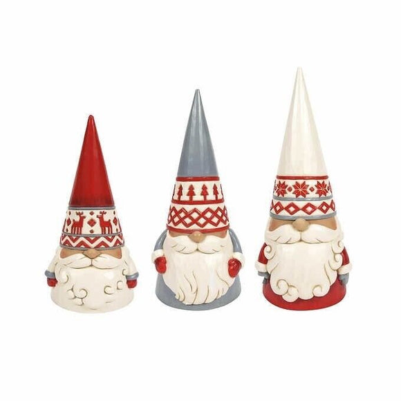 Jim Shore Heartwood Creek Christmas 2023 Holiday Nordic Gnome Figurines, Set of 3