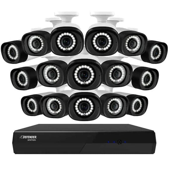 Defender Sentinel 4K Ultra HD POE Wired 2TB NVR Security System With 16 Cameras
