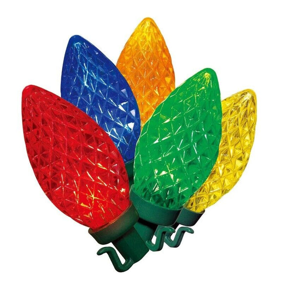 100-count Multicolor LED Diamond-Cut C9 Christmas Lights, 59.6'