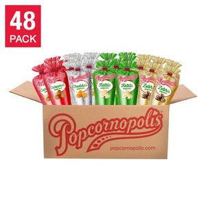 Popcornopolis 48-count Variety Metallic Holiday Mini Cones, Stocking Stuffer