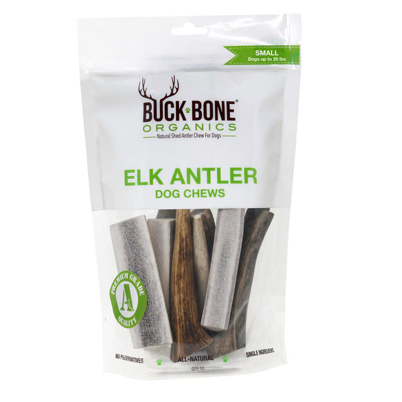 Buck Bone Organics 10-12 Piece Natural Shed Elk Antler Dog Chews