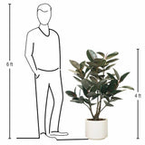 GG Hunter 48" Faux Rubber Tree, 31" L x 31" W x 48" H