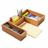 Seville Classics 10-piece Bamboo Storage Box Organizer Set