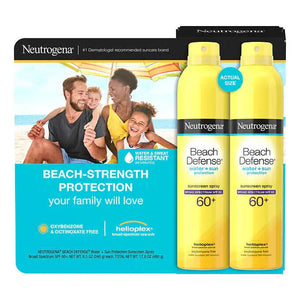 Neutrogena Beach Defense Sunscreen Spray SPF 60+, 2-pack 8.5 oz Each