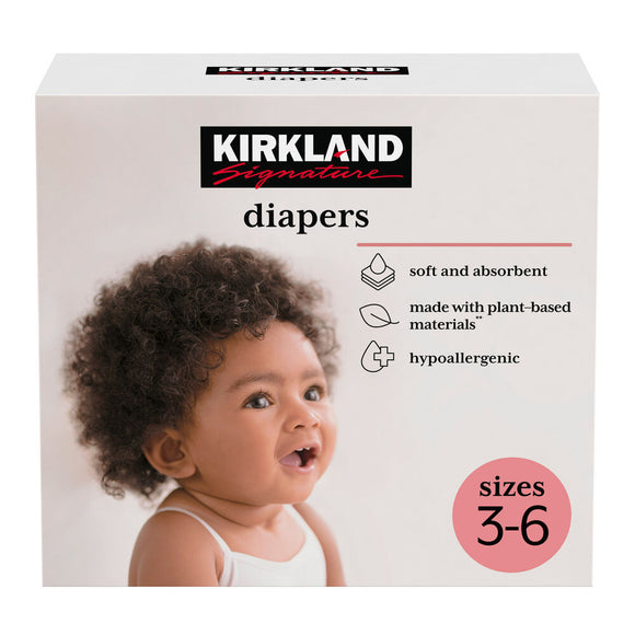 Kirkland Signature Baby Diapers, Sizes 3-6