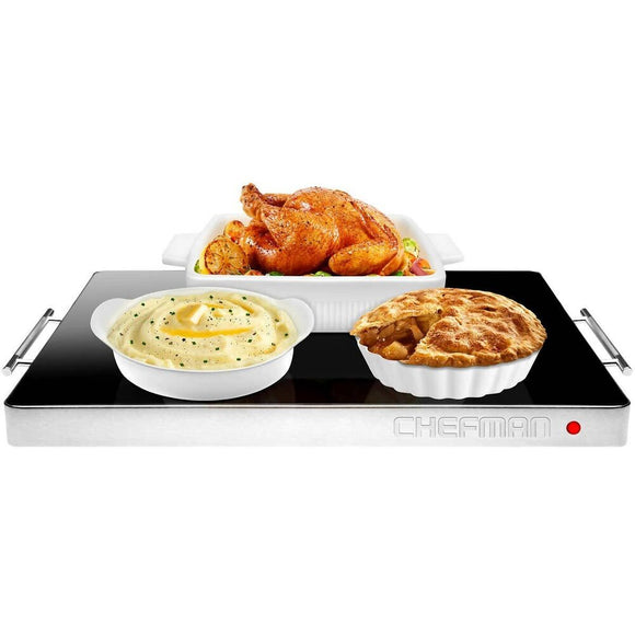 Chefman 21” x 16” Tempered Glass Electric Warming Tray with Temperature Control